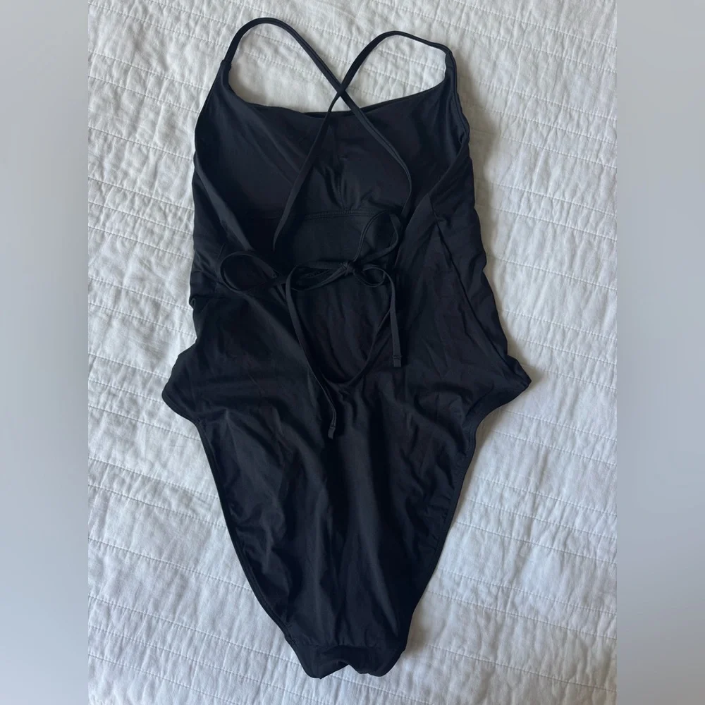 Everlane Black Scoop Neck Bathing Suit - Picture 3 of 4